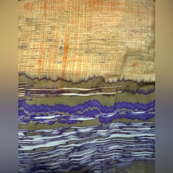 Ellie Tahari Sleeveless Strappy Dress w Plisse Bodice in Marigold Cat Eye Print - Picture 8 of 8